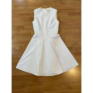 Rebecca Taylor White Sleeveless Size 0‎ Textured Cocktail Dress Classic Preppy